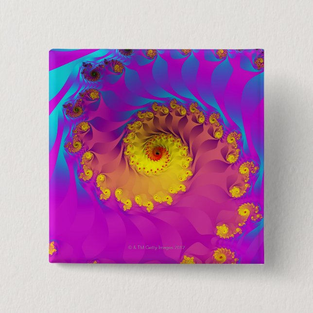 Bóton Quadrado 5.08cm Julia Fractal 2 (Frente)