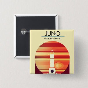 Bóton Quadrado 5.08cm Juno - Missão a Júpiter Arte Espacial