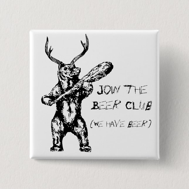 Bóton Quadrado 5.08cm Junte-se ao clube da cerveja (Frente)