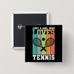 Bóton Quadrado 5.08cm Just a girl who loves Tennis Tennis Player Gifts