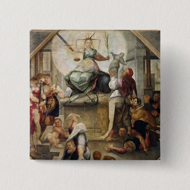 Bóton Quadrado 5.08cm Justiça (Frente)