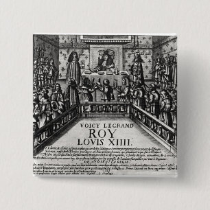 Bóton Quadrado 5.08cm Justiça de administração de Louis XIV