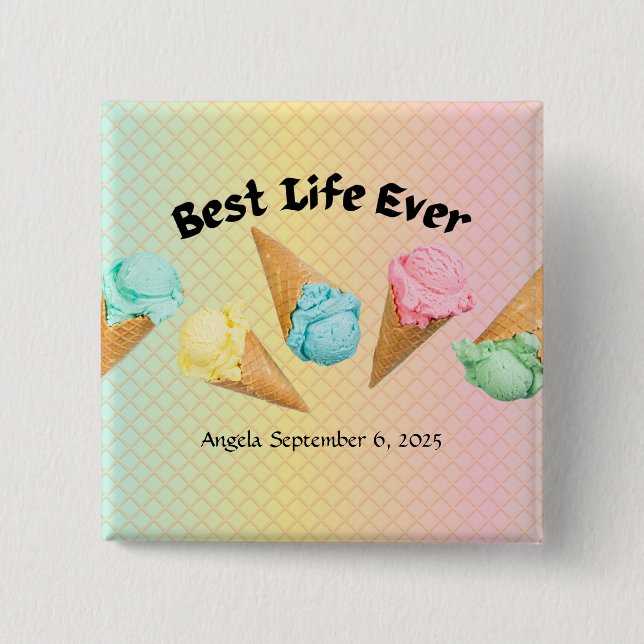 Bóton Quadrado 5.08cm JW Baptism Keepsasaet Gift para Irmãs Pin-Button (Frente)