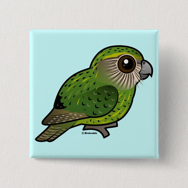 Bóton Quadrado 5.08cm Kakapo de Birdorable (Frente)