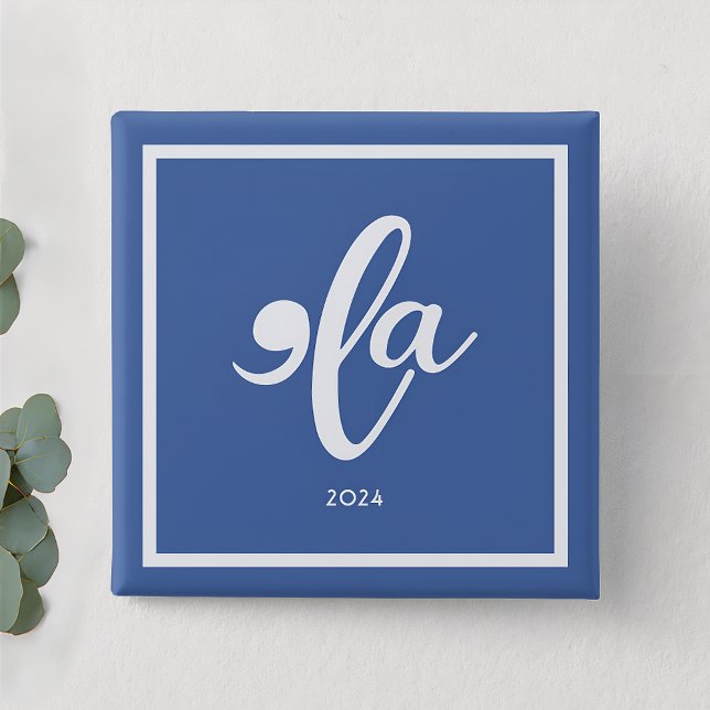 Bóton Quadrado 5.08cm Kamala 2024 Diz Seu Nome (Criador carregado)