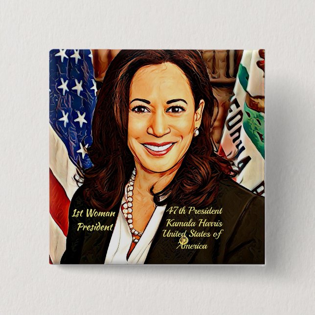Bóton Quadrado 5.08cm Kamala-Harris-47th-presidente-EUA_ (Frente)
