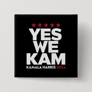 Bóton Quadrado 5.08cm Kamala Harris Sim Nós Kam para Presidente dos EUA 