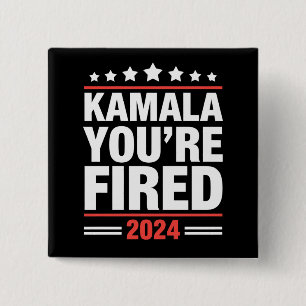 Bóton Quadrado 5.08cm Kamala Você Está Demitida Kamala Harris 2024