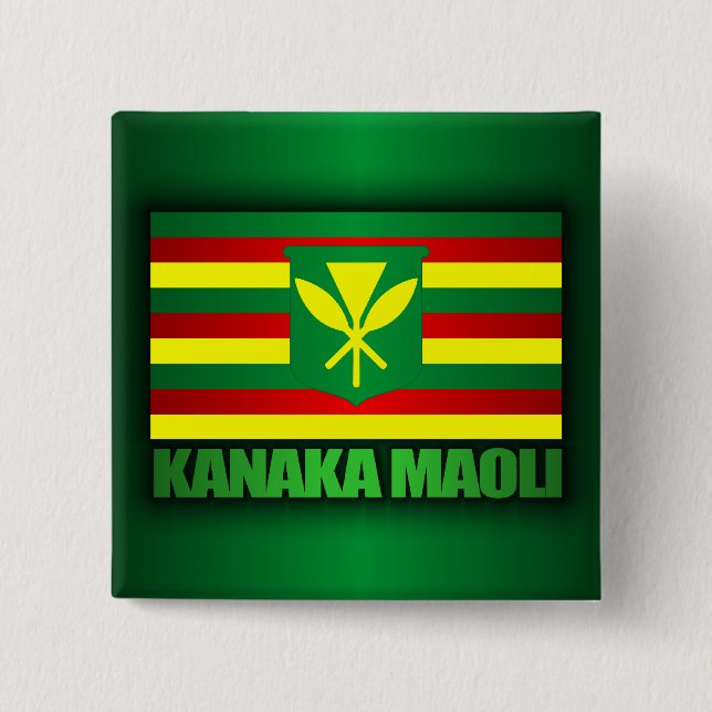 Bóton Quadrado 5.08cm Kanaka Maoli Flag (Frente)