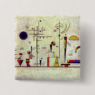Bóton Quadrado 5.08cm Kandinsky - Divertido, abstrato, 