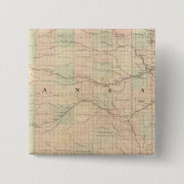Bóton Quadrado 5.08cm Kansas 6 (Frente)
