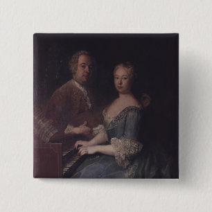 Bóton Quadrado 5.08cm Karl-Heinrich Graun e sua esposa Anna-Louise
