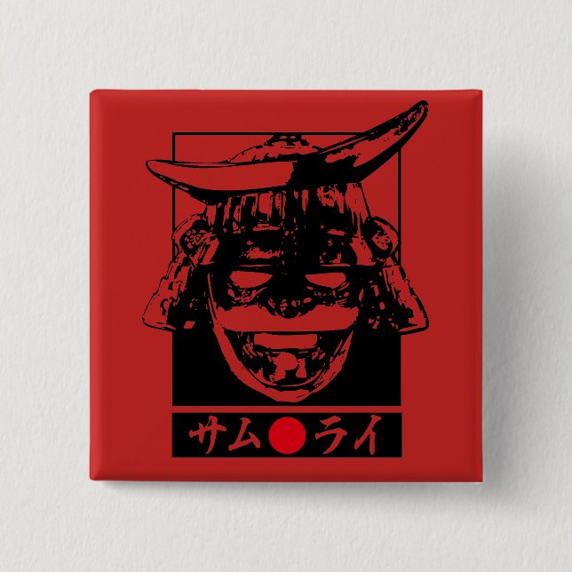 Bóton Quadrado 5.08cm [Katakana] Samurai (Frente)