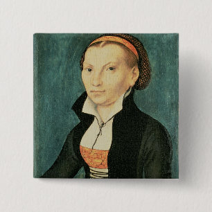 Bóton Quadrado 5.08cm Katharina von Bora, esposa futura de Martin