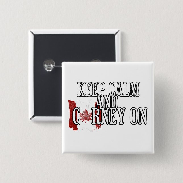 Bóton Quadrado 5.08cm Keep Calm and Carney On (Frente & Verso)