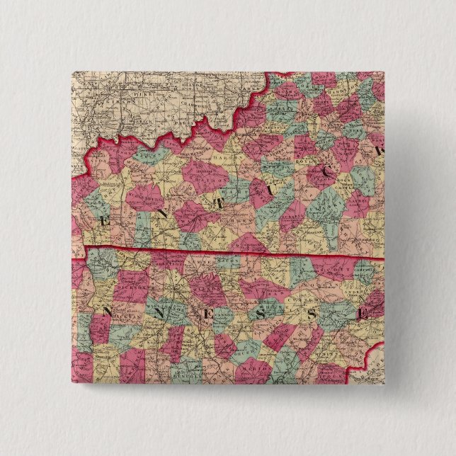 Bóton Quadrado 5.08cm Kentucky e Tennessee 2 (Frente)