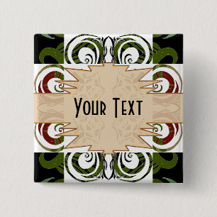 Bóton Quadrado 5.08cm Khokhloma Exotique