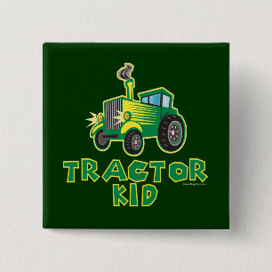 Bóton Quadrado 5.08cm Kid de Trator Verde
