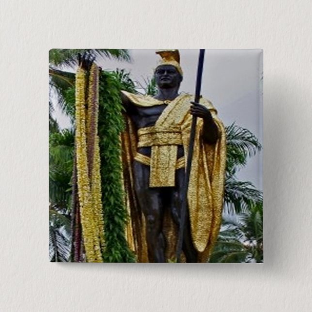 Bóton Quadrado 5.08cm King Kamehameha (Frente)