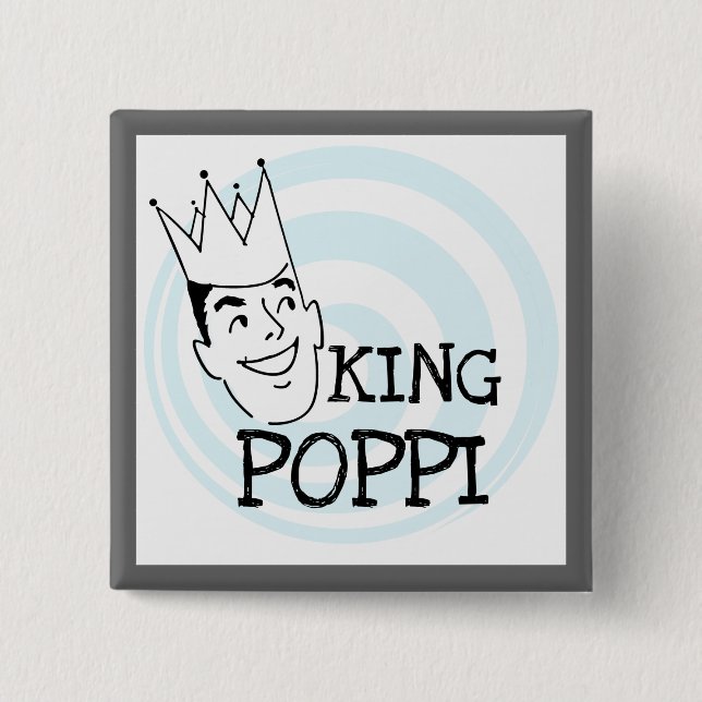 Bóton Quadrado 5.08cm King Poppi T-shirts e presentes (Frente)