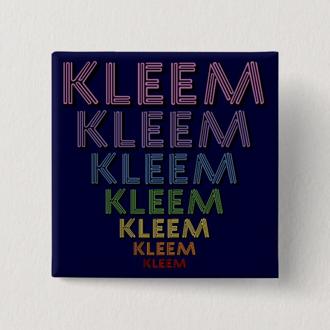 Bóton Quadrado 5.08cm Kleem (Frente)