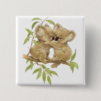 Bóton Quadrado 5.08cm Koalas bonitos