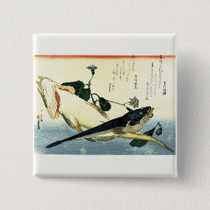 Bóton Quadrado 5.08cm Kochi (Bartail Flathead) Peixe Japonês Hiroshige