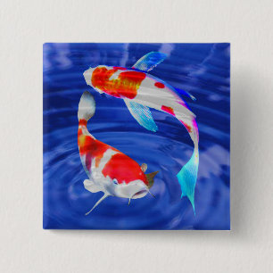 Bóton Quadrado 5.08cm Kohaku Duo em Lixo Azul Profundo