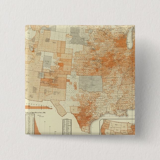 Bóton Quadrado 5.08cm Lã (Frente)