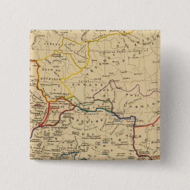 Bóton Quadrado 5.08cm La Germanie a la fin du 5e siecle (Frente)
