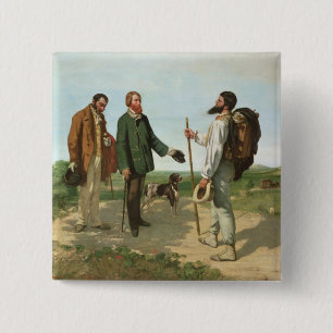 Bóton Quadrado 5.08cm La Rencontre, ou Monsieur Courbet de Bonjour, 1854