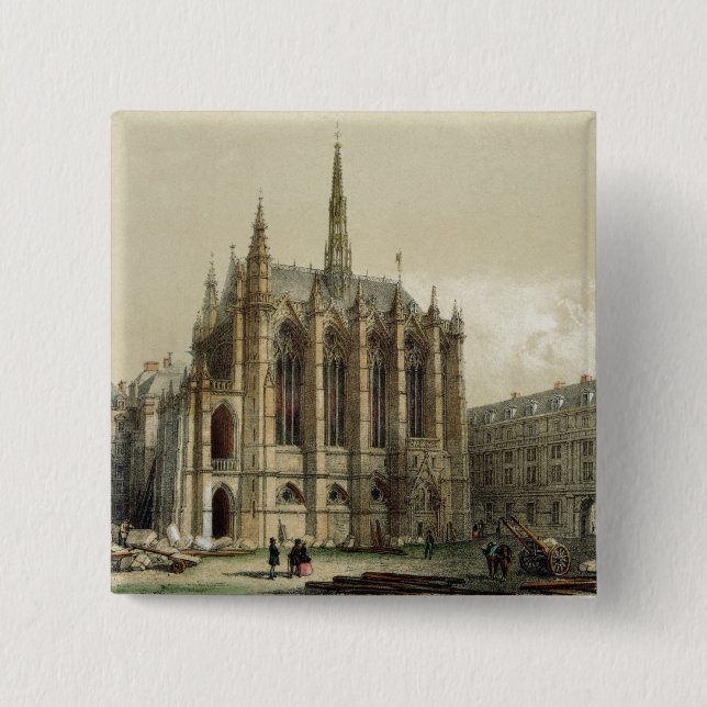 Bóton Quadrado 5.08cm La Sainte Chapelle, Paris (Frente)