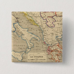 Bóton Quadrado 5.08cm La Turquie, la Grece et l'Italie de 1700 a 1840