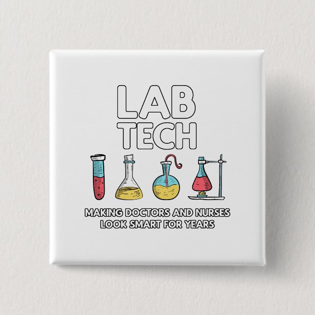 Bóton Quadrado 5.08cm Laboratório de tecnologia do laboratório (Frente)