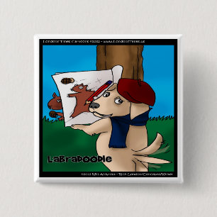Bóton Quadrado 5.08cm Labradoodle Funny Oferece Camisetas Cartões De Mat