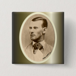 Bóton Quadrado 5.08cm Ladrão de banco foragido de Jesse James