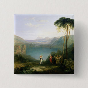 Bóton Quadrado 5.08cm Lago Avernus joseph Mallord William Turner : Aene