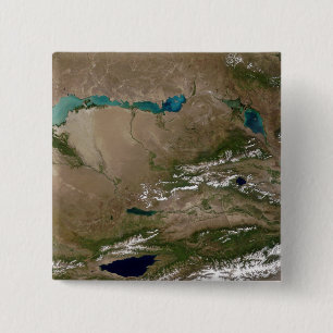 Bóton Quadrado 5.08cm Lago Balkhash em Kazakhstan oriental