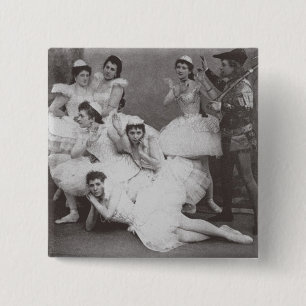 Bóton Quadrado 5.08cm Lago swan, teatro de Mariinsky, 1895 (foto de b/w)