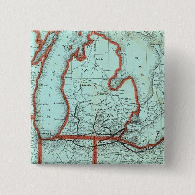 Bóton Quadrado 5.08cm Lake Shore e Southern Michigan (Frente)