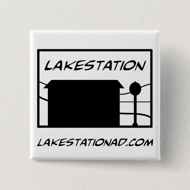 Bóton Quadrado 5.08cm Lakestation - botão (Frente)