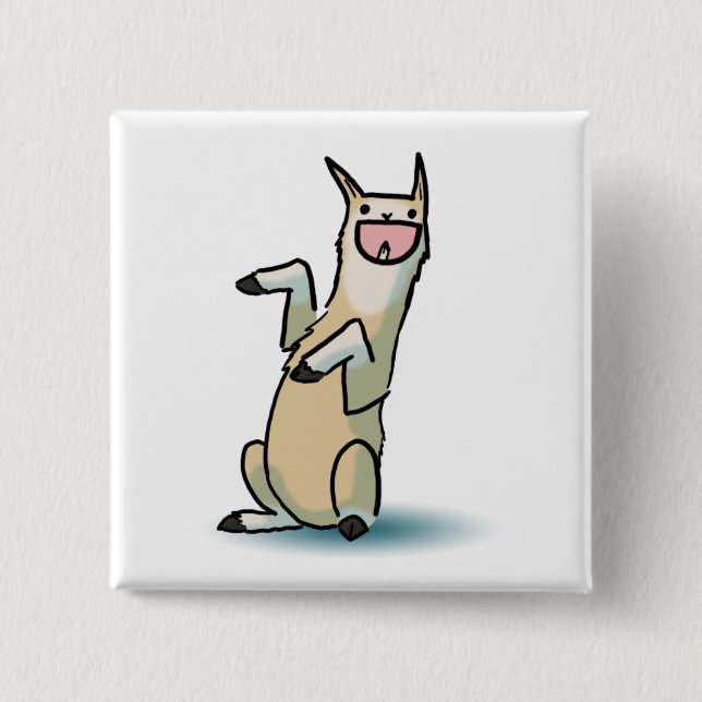 Bóton Quadrado 5.08cm Lama feliz (Frente)