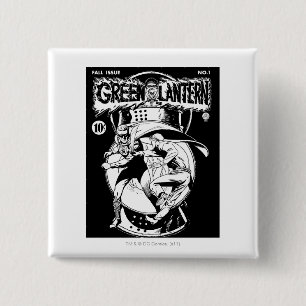 Bóton Quadrado 5.08cm Lanterna verde com cabo na luta, preto e branco