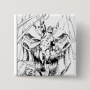 Bóton Quadrado 5.08cm Lanterna verde com o córrego da luz