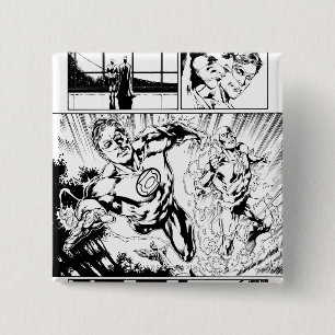 Bóton Quadrado 5.08cm Lanterna verde e o painel instantâneo 2