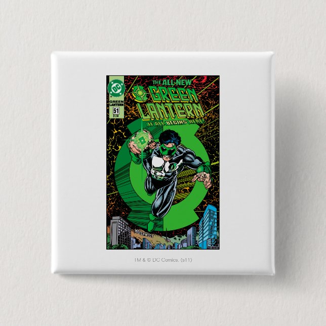 Bóton Quadrado 5.08cm Lanterna verde - toda começa aqui (Frente)