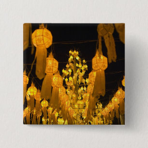Bóton Quadrado 5.08cm Lanternas para o festival Loi Krathong.