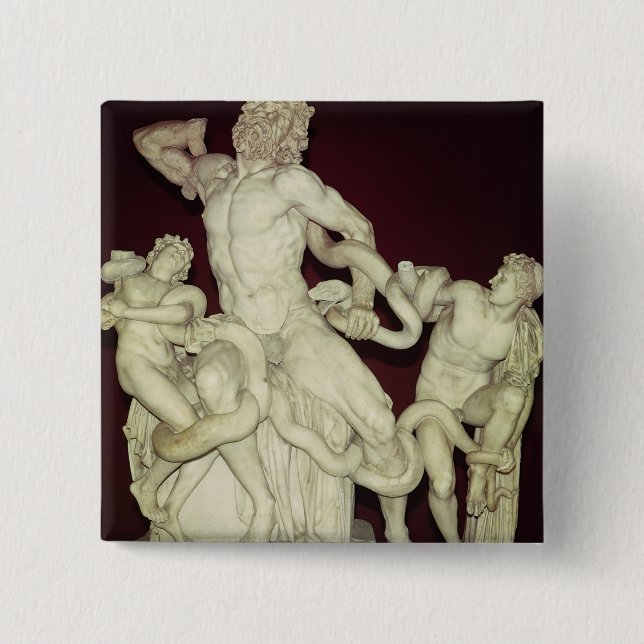 Bóton Quadrado 5.08cm Laocoon, original Hellenistic, século I (Frente)