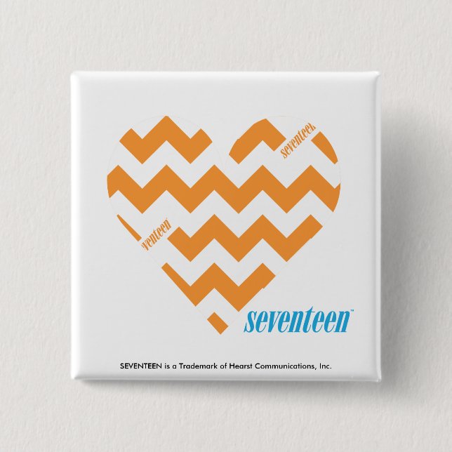 Bóton Quadrado 5.08cm Laranja 2 do ziguezague (Frente)