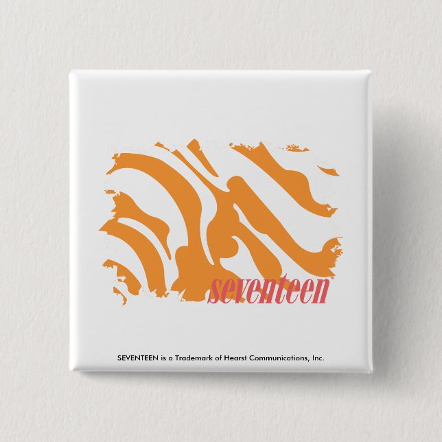 Bóton Quadrado 5.08cm Laranja 4 da zebra (Frente)